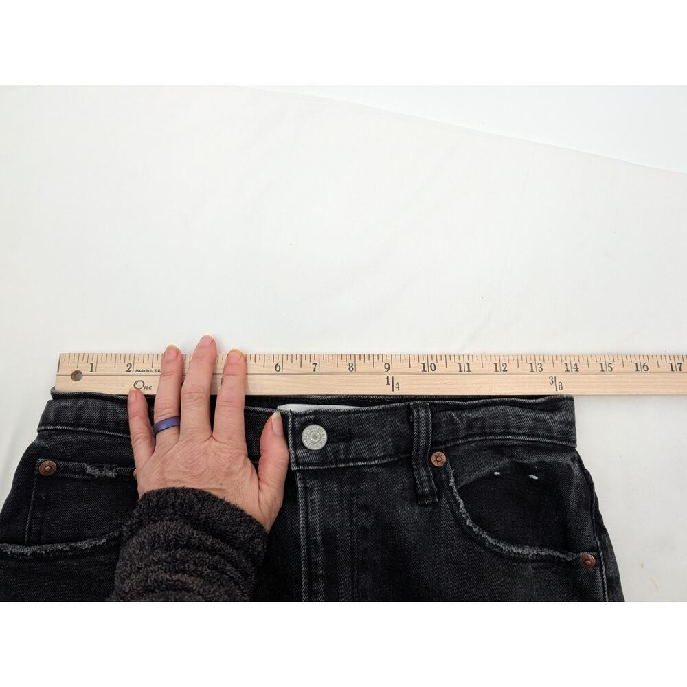 Abercrombie & Fitch The Ankle Straight Ultra High Rise Curve Love 27/4 Black - Picture 6 of 9
